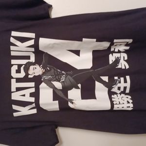 Katsuki Yuri on Ice Crunchyroll anime Black t-shirt Size XL New with Tag